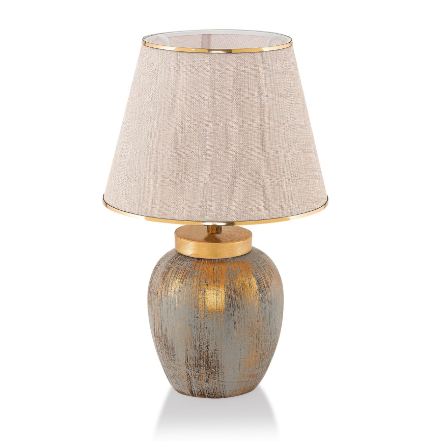 Candeeiro de mesa 1xE27/40W/230V dourado/bege