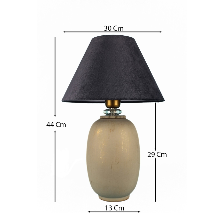 Candeeiro de mesa 1xE27/40W/230V preto/bege