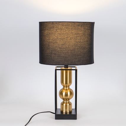 Candeeiro de mesa 1xE27/40W/230V preto/dourado