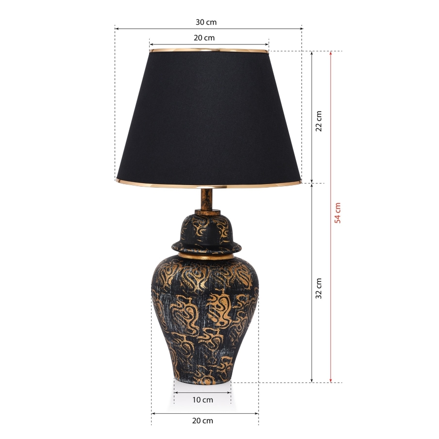 Candeeiro de mesa 1xE27/40W/230V preto