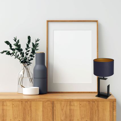 Candeeiro de mesa 1xE27/60W/230V 45 cm azul/dourado