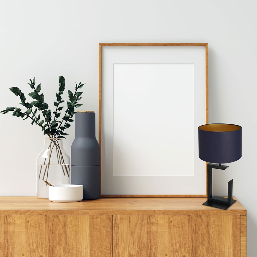 Candeeiro de mesa 1xE27/60W/230V 45 cm azul/dourado