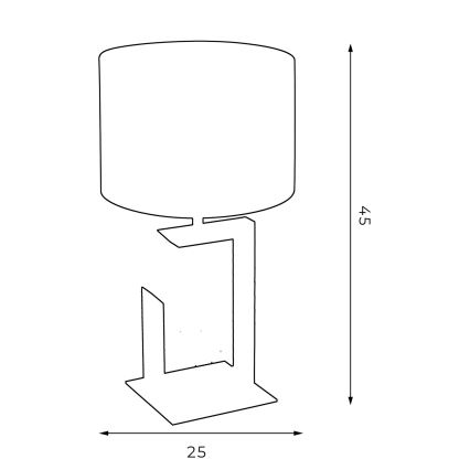 Candeeiro de mesa 1xE27/60W/230V 45 cm azul/dourado