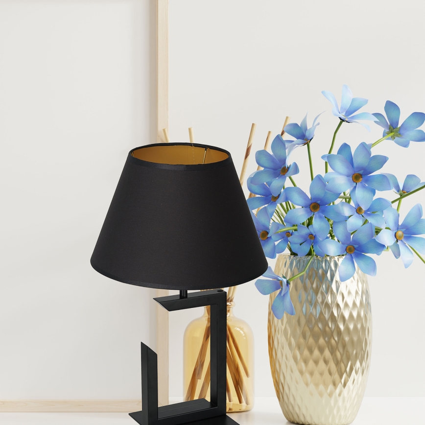 Candeeiro de mesa 1xE27/60W/230V 45 cm preto/dourado