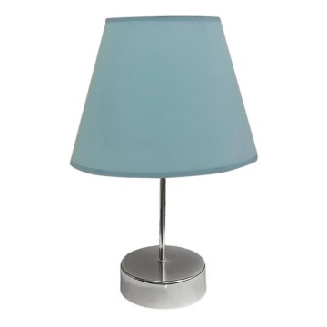 Candeeiro de mesa 1xE27/60W/230V azul/cromado brilhante