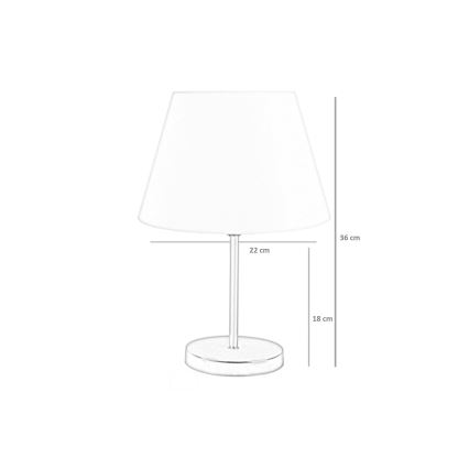 Candeeiro de mesa 1xE27/60W/230V azul/cromado brilhante