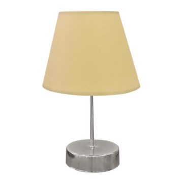 Candeeiro de mesa 1xE27/60W/230V bege/cromado brilhante