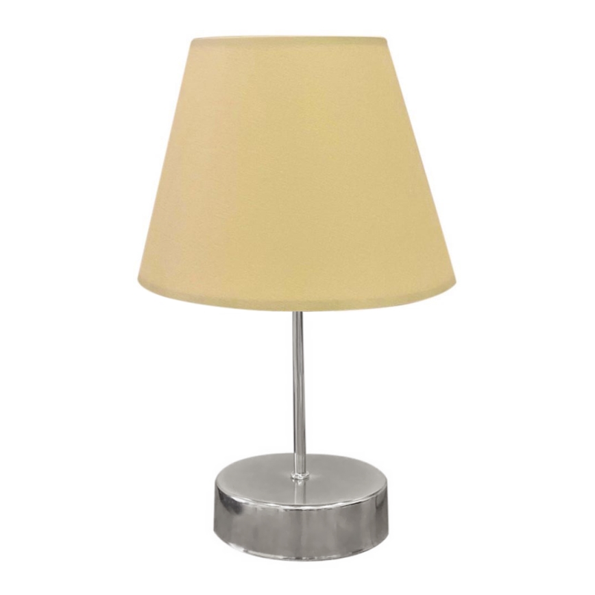 Candeeiro de mesa 1xE27/60W/230V bege/cromado brilhante