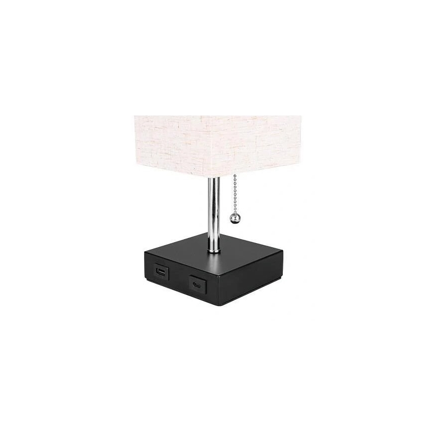 Candeeiro de mesa 1xE27/60W/230V com USB carregador