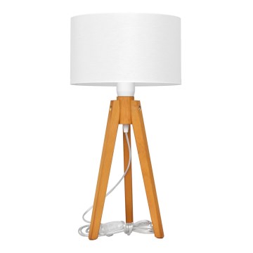 Candeeiro de mesa ALBA 1xE27/15W/230V branco/carvalho