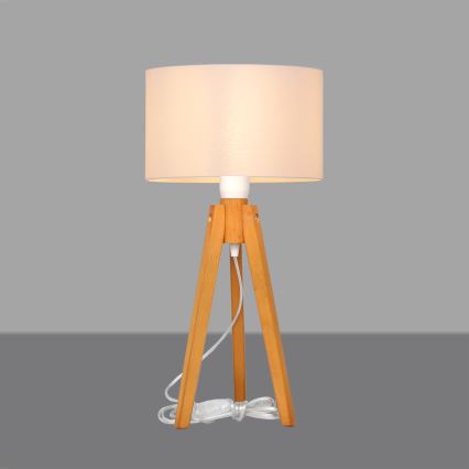 Candeeiro de mesa ALBA 1xE27/15W/230V branco/carvalho