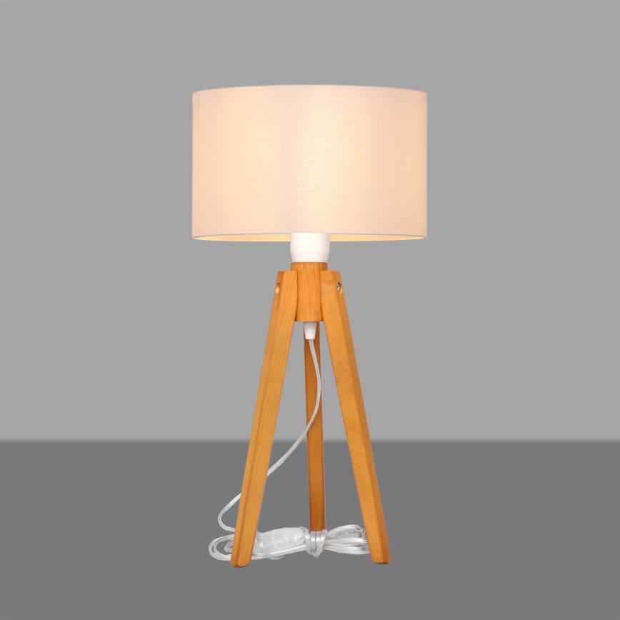 Candeeiro de mesa ALBA 1xE27/15W/230V branco/carvalho