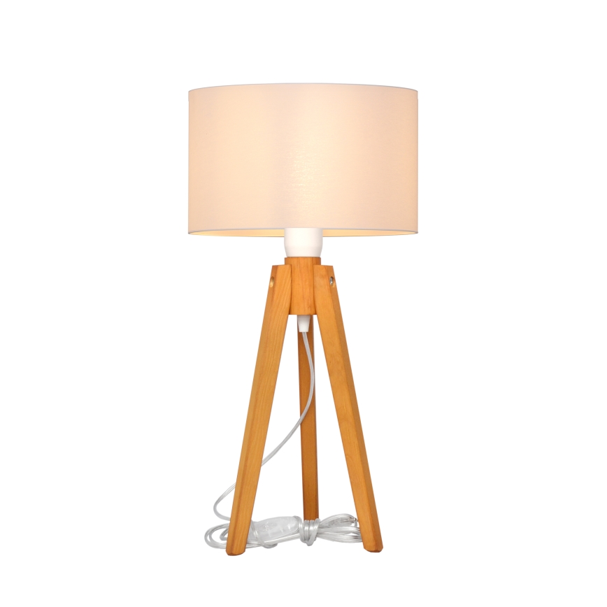 Candeeiro de mesa ALBA 1xE27/15W/230V branco/carvalho