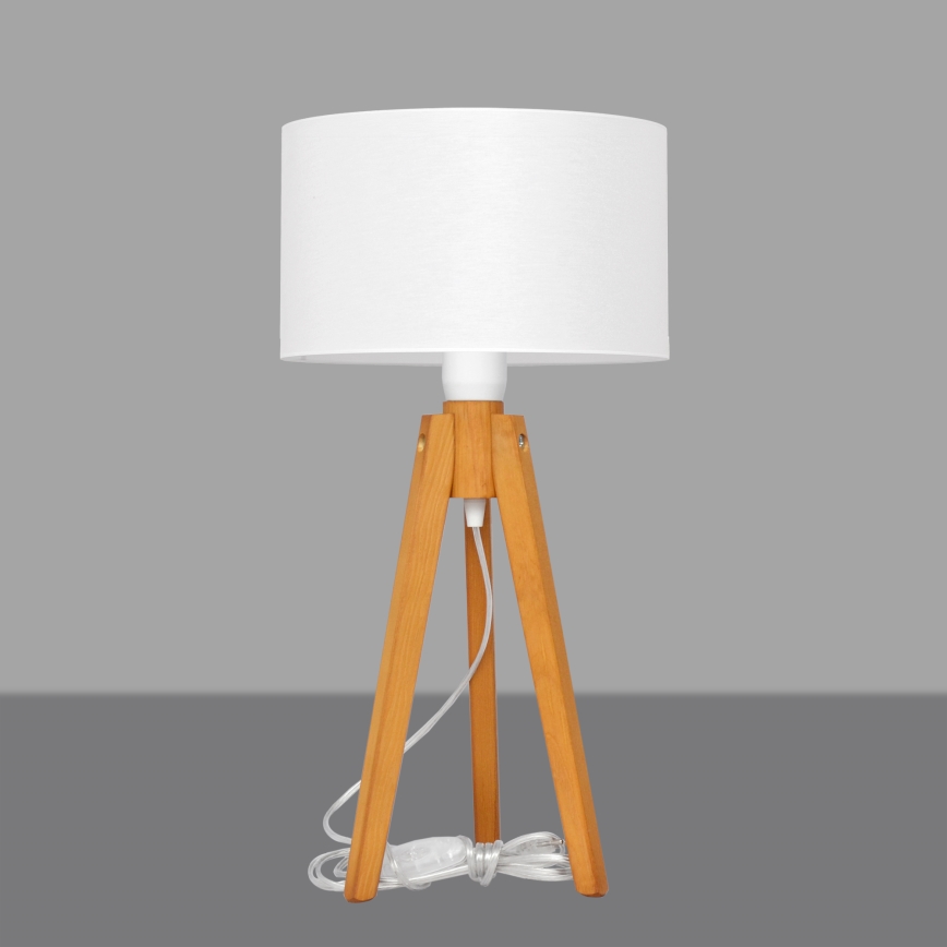 Candeeiro de mesa ALBA 1xE27/15W/230V branco/carvalho