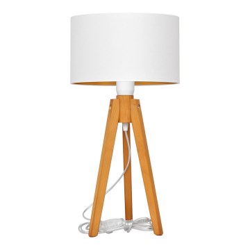 Candeeiro de mesa ALBA 1xE27/15W/230V branco/dourado/carvalho