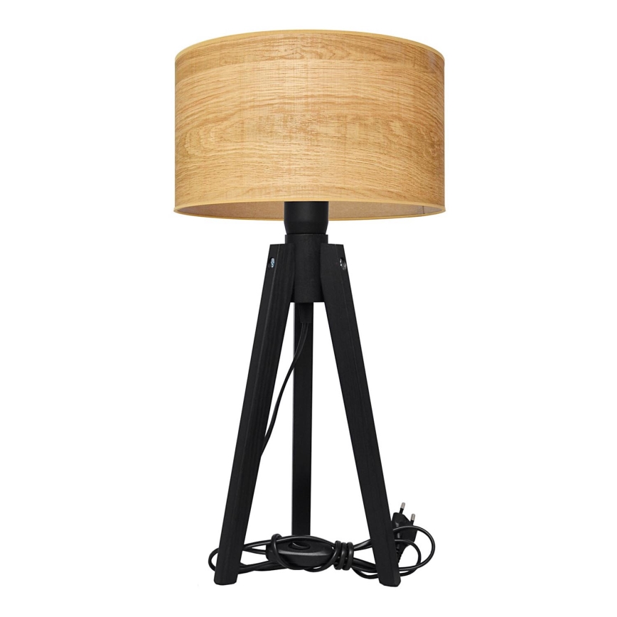 Candeeiro de mesa ALBA 1xE27/15W/230V castanho/carvalho