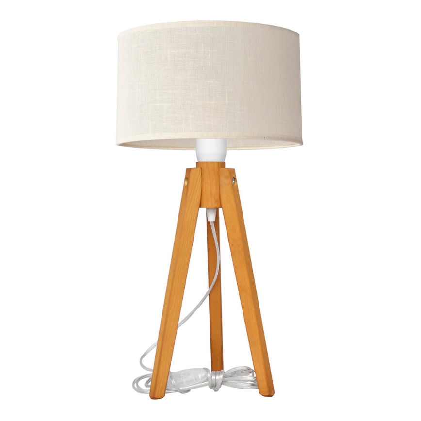 Candeeiro de mesa ALBA 1xE27/15W/230V creme/carvalho