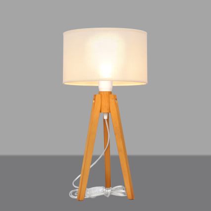 Candeeiro de mesa ALBA 1xE27/15W/230V creme/carvalho