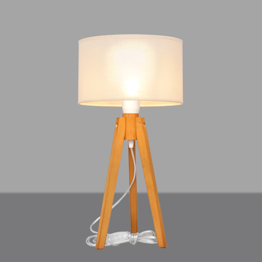 Candeeiro de mesa ALBA 1xE27/15W/230V creme/carvalho