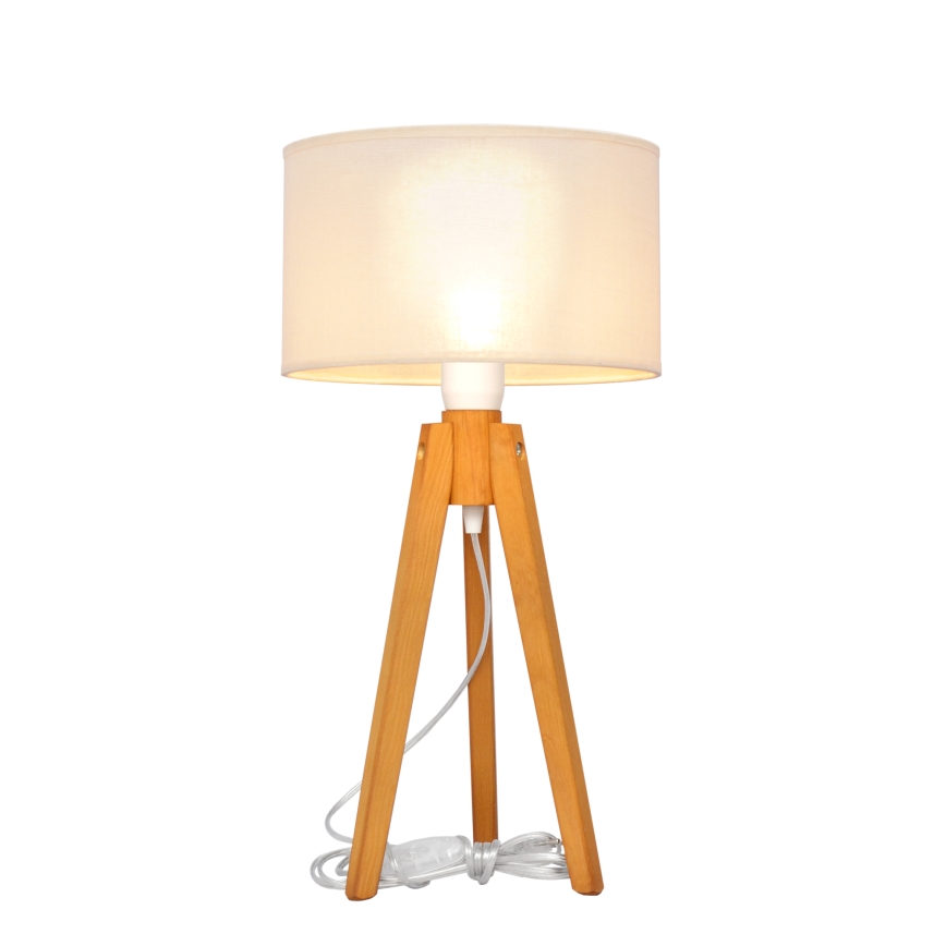 Candeeiro de mesa ALBA 1xE27/15W/230V creme/carvalho