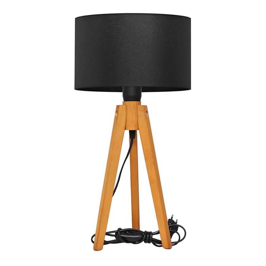 Candeeiro de mesa ALBA 1xE27/15W/230V preto/carvalho