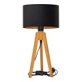 Candeeiro de mesa ALBA 1xE27/15W/230V preto/dourado/carvalho