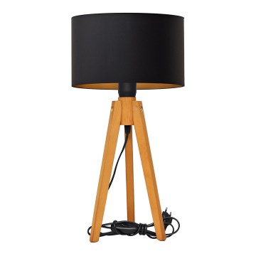 Candeeiro de mesa ALBA 1xE27/15W/230V preto/dourado/carvalho