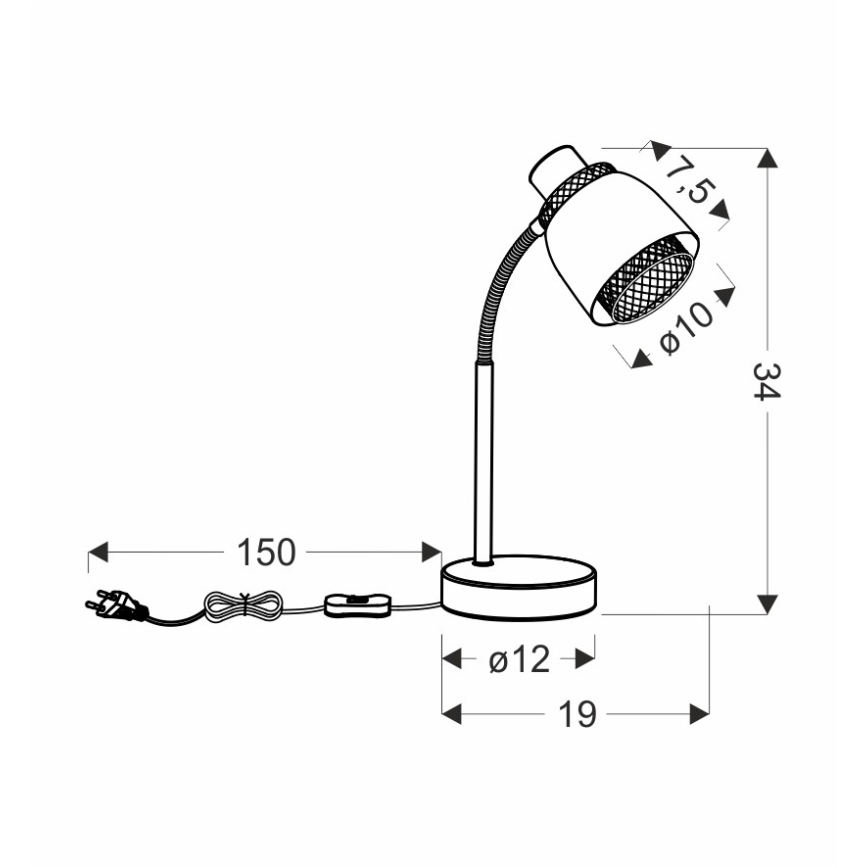Candeeiro de mesa ALEKSANDRIA 1xE14/40W/230V preto/dourada