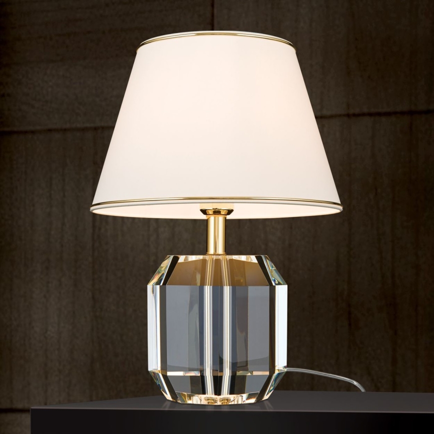 Candeeiro de mesa ALEXIS 1xE27/60W/230V creme/dourado/transparente