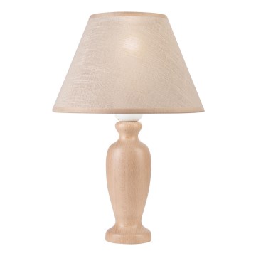 Candeeiro de mesa AMFORA 1xE27/60W/230V bege/faia