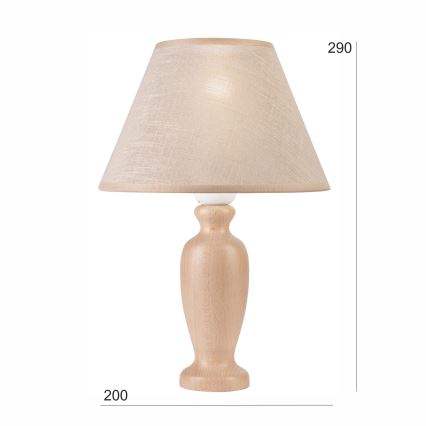 Candeeiro de mesa AMFORA 1xE27/60W/230V bege/faia