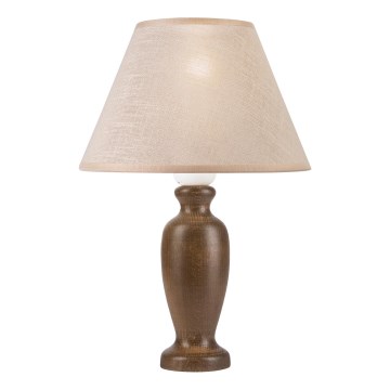 Candeeiro de mesa AMFORA 1xE27/60W/230V castanho escuro/faia
