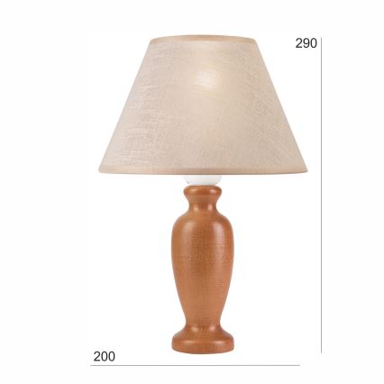 Candeeiro de mesa AMFORA 1xE27/60W/230V castanho/faia