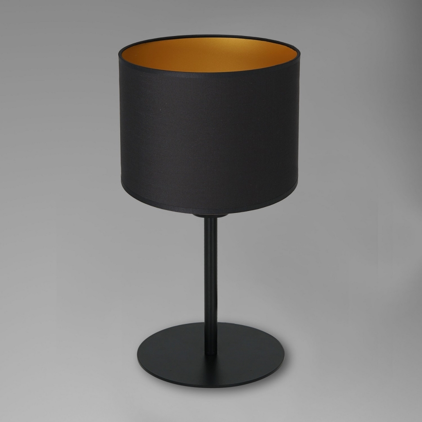 Candeeiro de mesa ARDEN 1xE27/60W/230V d. 18 cm preto/dourada