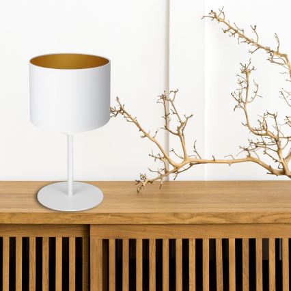 Candeeiro de mesa ARDEN 1xE27/60W/230V diâmetro 18 cm branco/dourado