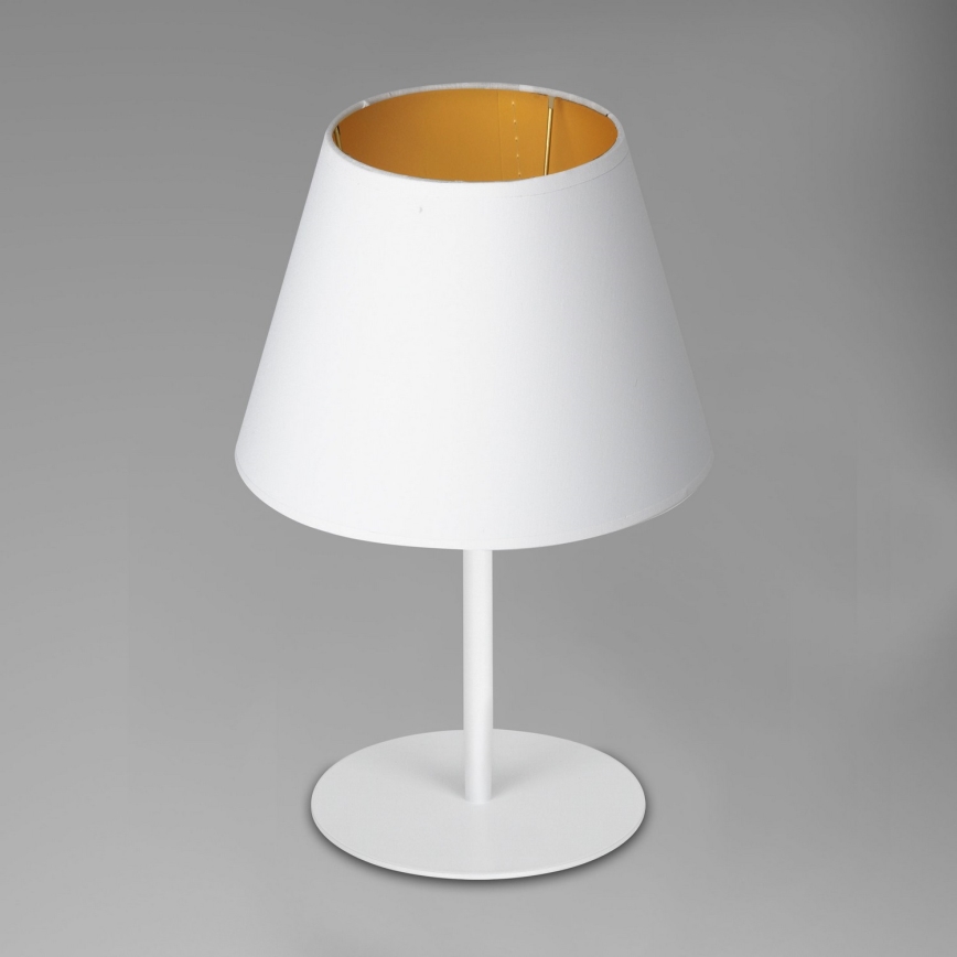 Candeeiro de mesa ARDEN 1xE27/60W/230V diâmetro 20 cm branco/dourado