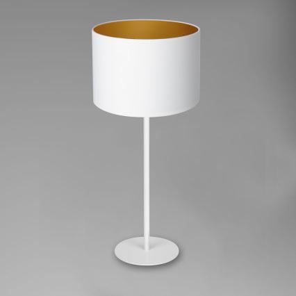 Candeeiro de mesa ARDEN 1xE27/60W/230V diâmetro 25 cm branco/dourado