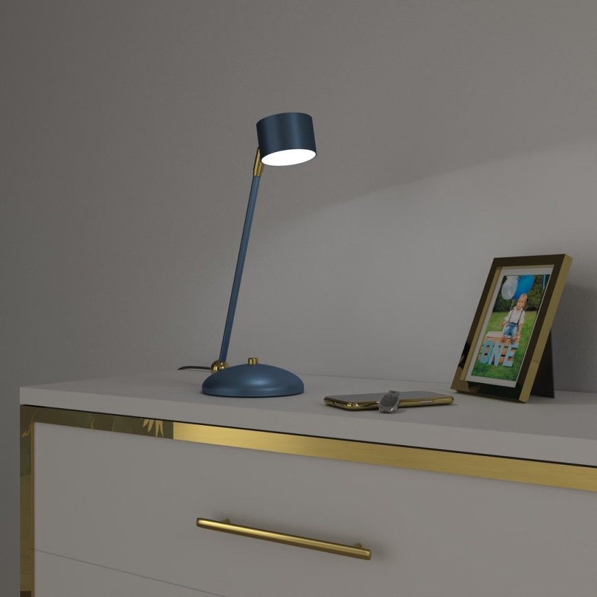 Candeeiro de mesa ARENA 1xGX53/11W/230V azul/dourado