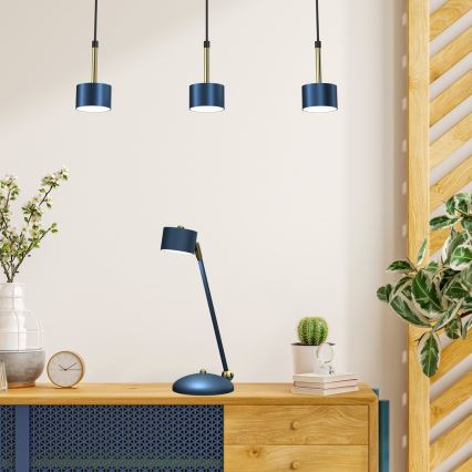 Candeeiro de mesa ARENA 1xGX53/11W/230V azul/dourado