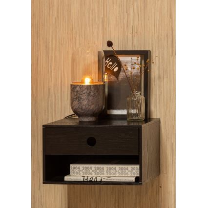 Candeeiro de mesa ASEL 1xE27/25W/230V mármore cinzento/castanho