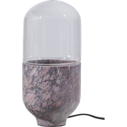 Candeeiro de mesa ASEL 1xE27/25W/230V mármore cinzento/castanho