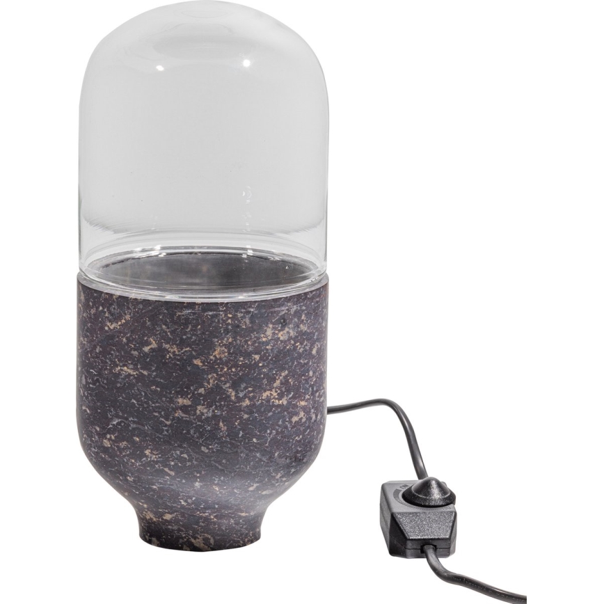 Candeeiro de mesa ASEL 1xE27/25W/230V mármore cinzento/castanho