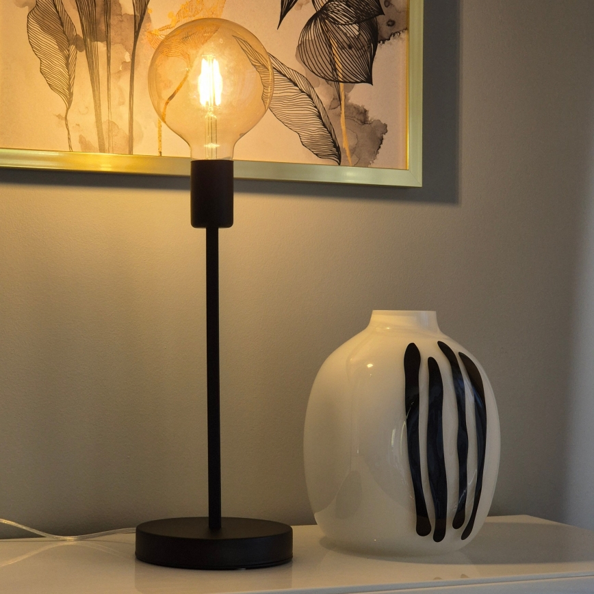 Candeeiro de mesa ASTRID 1xE27/60W/230V mate preto