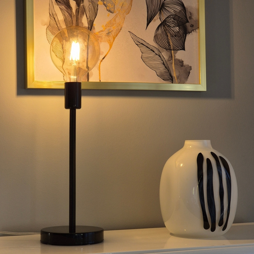 Candeeiro de mesa ASTRID 1xE27/60W/230V preto brilhante