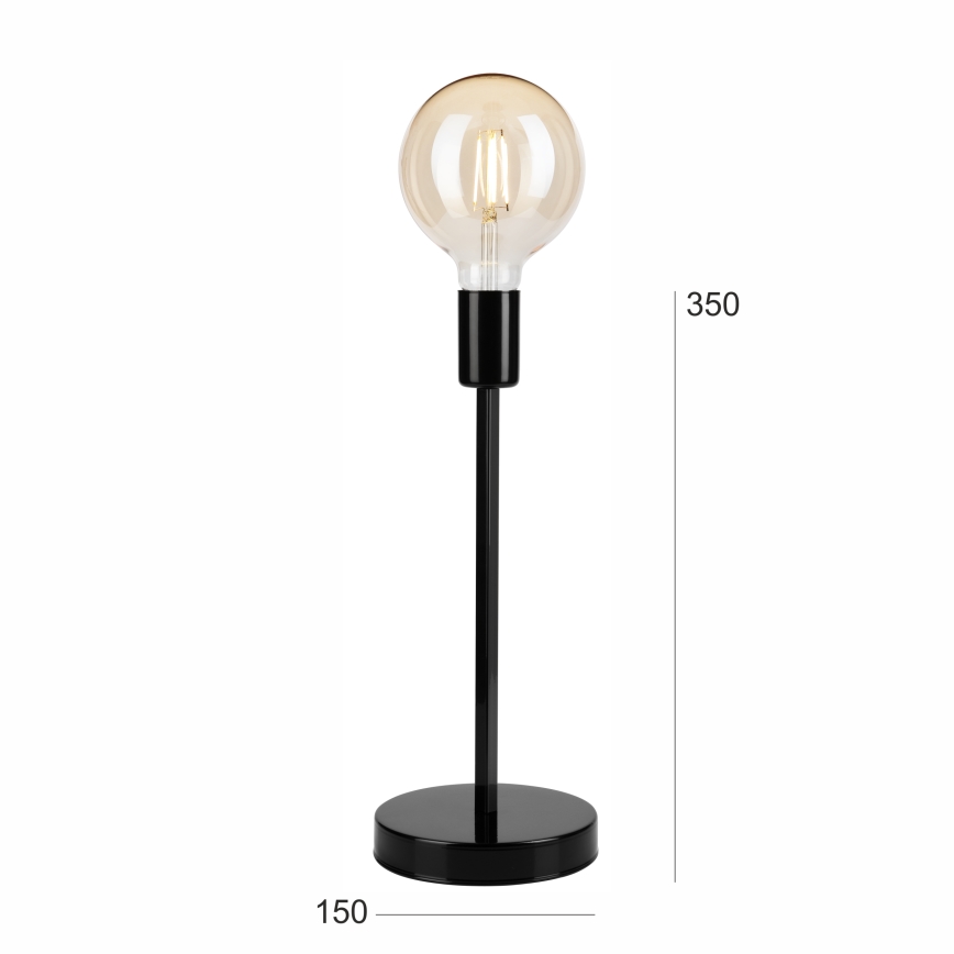 Candeeiro de mesa ASTRID 1xE27/60W/230V preto brilhante