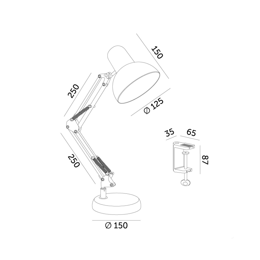Candeeiro de mesa AURIQ 1xE27/60W/230V branco