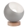 Candeeiro de mesa AVA BALL 1xE27/60W/230V prateado/faia