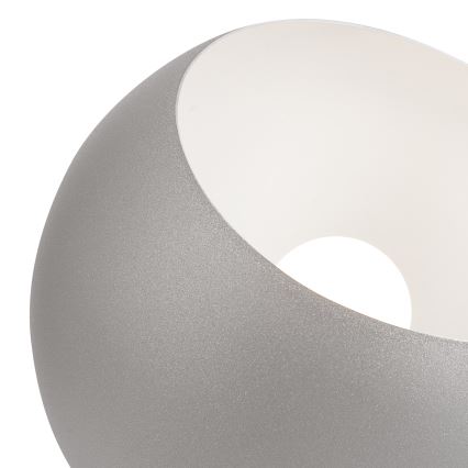 Candeeiro de mesa AVA BALL 1xE27/60W/230V prateado/faia