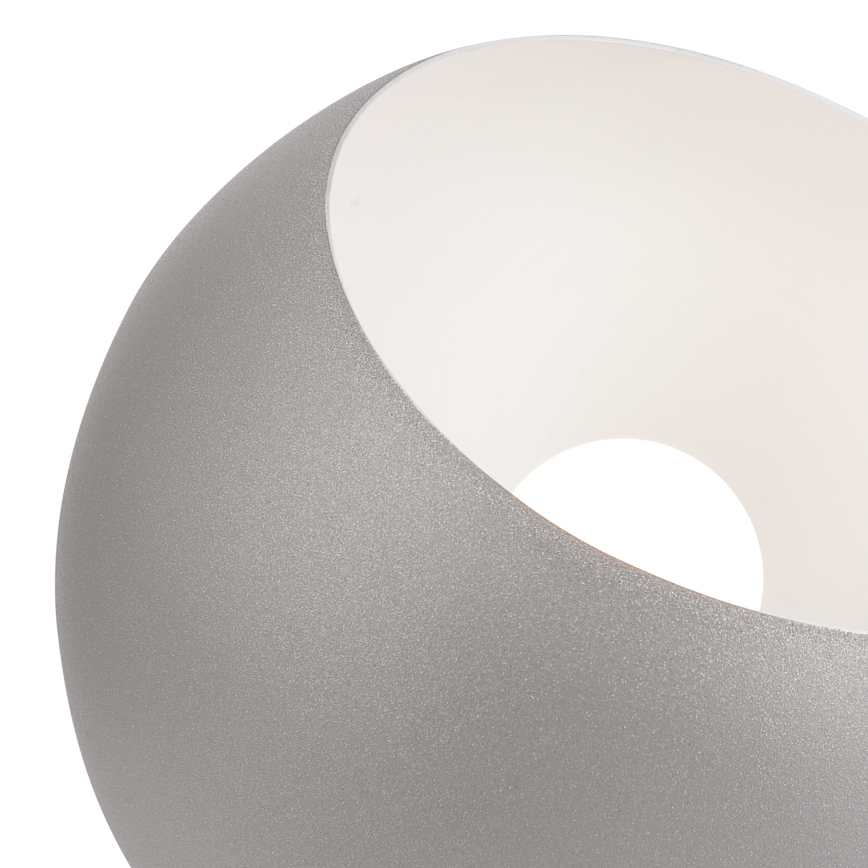 Candeeiro de mesa AVA BALL 1xE27/60W/230V prateado/faia
