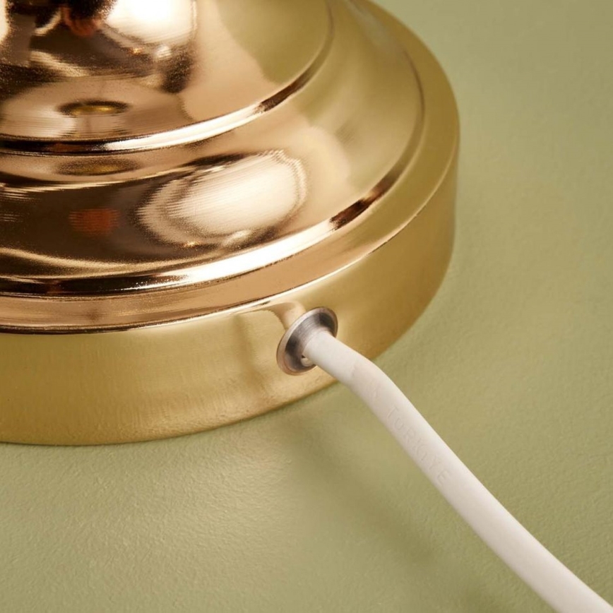 Candeeiro de mesa AYD 1xE27/40W/230V bege/dourado